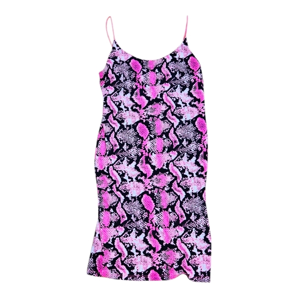 ReVamped Pink Snakeskin Print Dress, S